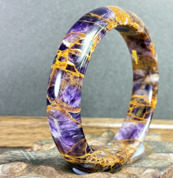 Xiuba Jewelry Natural Purple Aurora Blackcurrant Flame Dragon Pattern Crystal Bracelet, Live Selection