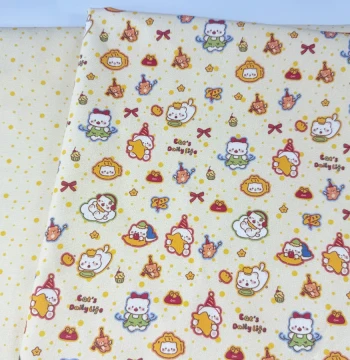 (Copyright Pattern) 100% Cotton 8oz High-Density Canvas - Little Booger Cat Design for Tablecloths, Overalls, and Jacket Fabric