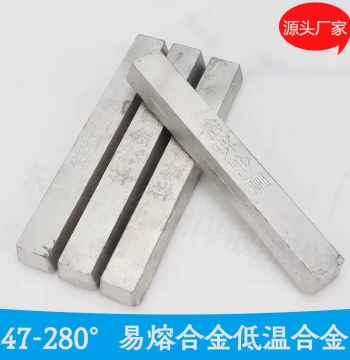 Low-Temperature Tin Alloys, Wood's Alloy, Tin-Bismuth Brazing Rods, Low Melting Point Fusible Alloys from 47°C to 283°C