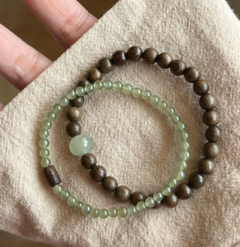 Putuo Mountain [Mountains and Rivers] Agarwood Sandalwood Bracelet Single-Loop Niche Layered New Chinese Style Bracelet for Women
