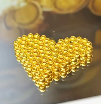 999 Pure Gold Luck-Turning Beads, Gold DIY Bracelet, Ancient Method Beads, 3D Hard Gold Smooth Small Gold Beads, Loose Beads for Stringing