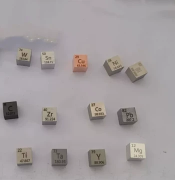 Periodic Table Metals Pure Metal Metal Cubes Tungsten Molybdenum Nickel Titanium Cobalt Tin etc. Includes Protective Case