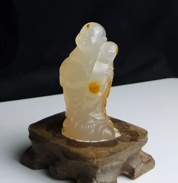 New Arrival Hand-Carved Natural Raw Ore Jade Maitreya Buddha Ornament, Ruyi Buddha Ornament for Home Decor with Free Shipping