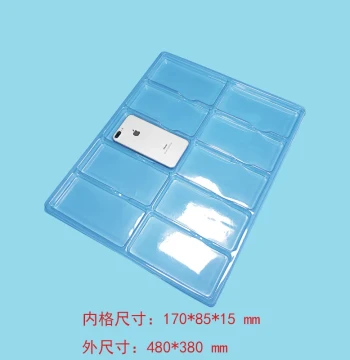 10-Compartment Phone Case Transparent Box Blister Tray PET Blister Packaging Tray Inner Liner Blister Packaging