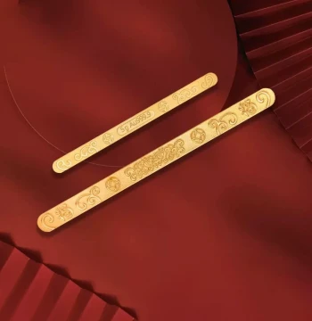 [Shengshi Gold] 9999 Pure Gold Investment Bar 'Career Success' 5g Gold Bookmark Wealth Collection