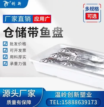 Frozen Hairtail Fish Box, New PE Plastic Long Refrigerated Storage Container, Mackerel Rectangular Fish Tray Freezing Pan