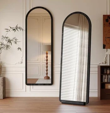 Arched Floor Mirror Full-Length Vintage Style Wall-Mounted