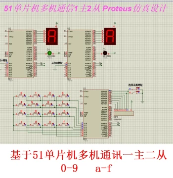 Multi-Machine Communication Design Based on 51 Microcontroller Proteus Simulation Diagram Source Code C Language One Master Two Slaves Communication