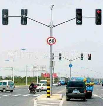 Urban Road Highway Traffic Signal Light, Traffic Signal Light Pole Manufacturer, L-Type Dual-Arm Signal Light Pole