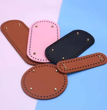 PU Bag Bottom Handmade DIY Yarn Fabric Strip Bag, Thickened Bag Bottom, Oval and Round Bag Bottoms, Crochet Bag Accessories and Materials