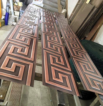 Chinese-Style Greek Key Pattern Brass Trim Stainless Steel Stamped Swastika U-Shaped Molding for Landscape Pavilion Decorative Antique Bronze Waistline