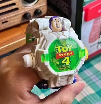 TikTok Same Style Toy Story Buzz Lightyear Projection Watch Cartoon Robot Transformation Kids Toy Watch