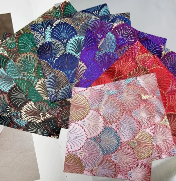 Song Brocade Shell Pattern Zhuang Brocade Handmade Cultural Creative DIY Wooden Refrigerator Magnet Materials and Handmade Sachet Fabric
