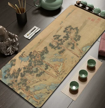New Chinese Style Table Runner, Zen Tea Mat, Tea Table Pad Cloth, Water-Absorbent Tea Station, Waterproof Coffee Table Mat, Tablecloth, Drainage Pad