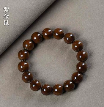 Natural Purple Golden Rat Bodhi Seed Smooth Round Bead Bracelet Flexible Wrap-Around Old Material Buddhist Prayer Beads Cultural Ornament