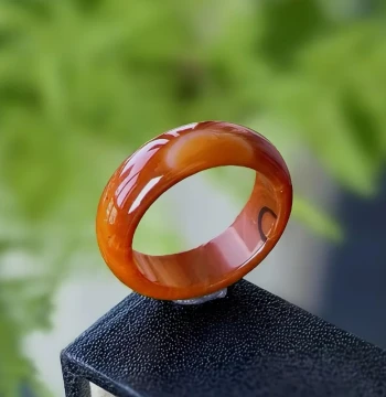 Suo Hongyan U Print 20.2 Natural Strange Stone Chalcedony Red Agate Ring Women's Ring Men's Band Running Ring Certificate 0897