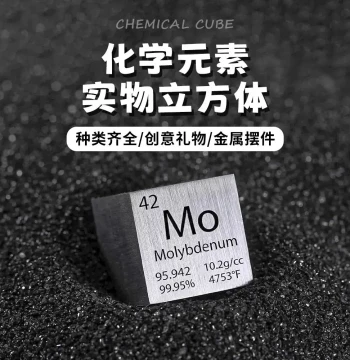 Solid Metal Chemical Element Cubes: Periodic Table Collectible Display Featuring Titanium, Copper, Silicon, and Tungsten