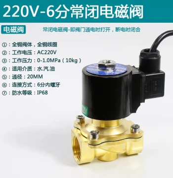 1/2" 3/4" 1" 220V Solenoid Valve Waterproof Electromagnetic Control Valve Switch Valve for Water Fountains