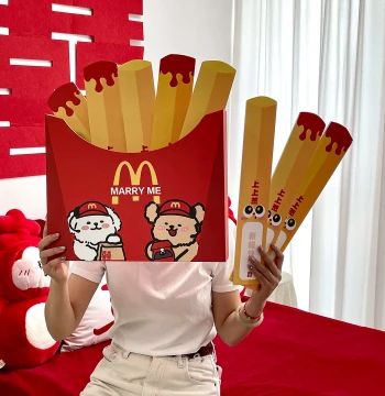 French Fries Fortune Sticks Bridal Procession Mini Game Props Wedding Door Blocking Prank Groom Photo Creative Instagram-Worthy KT Board