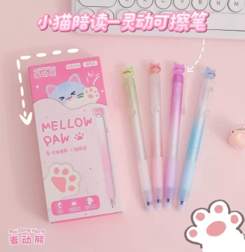 Maidong Bear 3228 Kitten Reading Companion Agile Erasable Blue Pen Super Cute Ins Style Student Writing Friction Erasable Pen