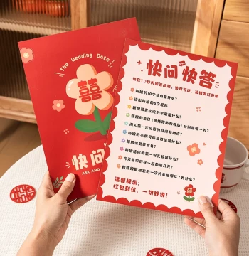 Wedding Quick Q&A Cards, Guarantee Letters, Pick-up Bride Games, 'Say One Thing Mean Another' Challenge, and Vow Booklets