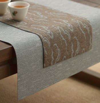Japanese Zen Style Tea Mat Tea Table Waterproof Table Runner Light Luxury High-End Long Linen Feel Tea Flag Cloth Tea Table Pad Cloth