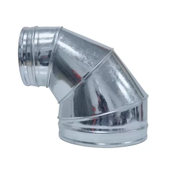 Galvanized White Iron Sheet Size-Reducing Elbow for Spiral Duct Accessories - 90-Degree Conversion Elbow for Fresh Air and Smoke Exhaust Interfaces