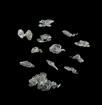 Jujiang New Arrival Pure Silver Auspicious Cloud Staples, Porcelain Repair Accessories, Magical Tool for Fixing Cracks in Porcelain Teaware and Cups