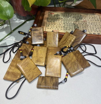 Lao Jiang Root Carving Golden Nanmu Wu Shi Pai (Peace Tablet), One of a Diverse Collection