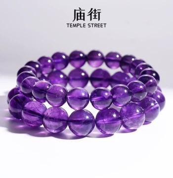 [Miao Street] Amethyst Round Bead Simple Loop Bracelet (Variety Shipped Randomly)