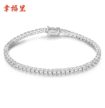 Full-Set Moissanite Diamond-Simulant Bracelet for Women - 925 Sterling Silver Tennis Chain, Niche Luxury Designer Jewelry for Men