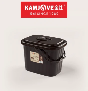 KAMJOVE P-302 Tea Water Bucket with Lid, Household Living Room Tea Tray Drainage Bucket, Small Tea Residue Bin, Tea Accessory