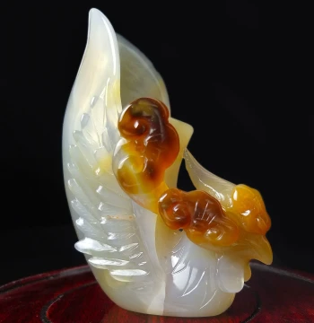 New Natural Agate Chalcedony Phoenix Cup: Exquisite Carved Phoenix Ornament, Collector's Edition Jade Handpiece with Free Shipping