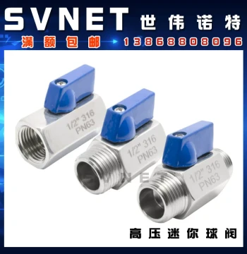 Stainless Steel 304 Mini Ball Valve Threaded Internal Thread Ball Valve 316L Internal/External Thread High-Pressure High-Temperature Ball Valve