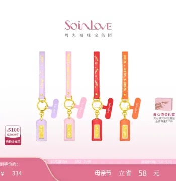Chow Tai Fook SOINLOVE Treasure Girl Golden Color Good Luck Pure Gold Gold Coin Mobile Phone Charm Birthday Gift