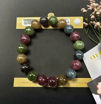 10mm Brazilian Old Mine Raw Candy Tourmaline Macaron Color Series Husband-Prosperity Bracelet 199