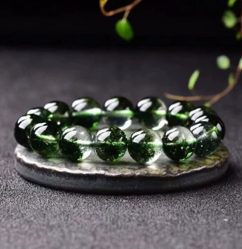 Natural Crystal Bracelet for Women, Green Phantom Hand Strand for Men, Green Crystal Stone Gift for Girlfriend, New Year Gift, Versatile Style