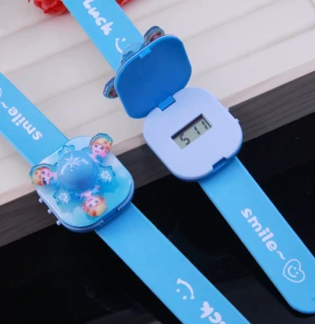 Ice Princess Snap Bracelet Watch for Kids - Rotating Light-Up Flashing Slap Band, Cool Toy Gift for Little Girls