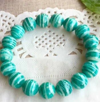 One Item One Photo Natural Mozambique Amazonite Bracelet Old Mine Russian Material Jade-like Ice Blue-Green Unisex Beaded Bracelet