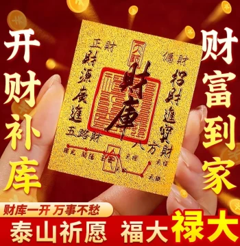 2026 New Year Open Wealth Vault Gold Phone Sticker Attract Wealth and Treasure Gather Wealth Replenish Vault God of Wealth Supplies Gold Foil Wealth Vault Sticker