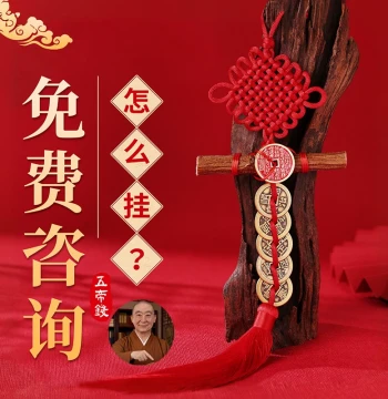 Five Emperor Coins Door-to-Door Pure Brass Gourd Entrance Door Bedroom Bedside Chinese Knot Auspicious Wealth Peach Wood Coin Hanging Ornament