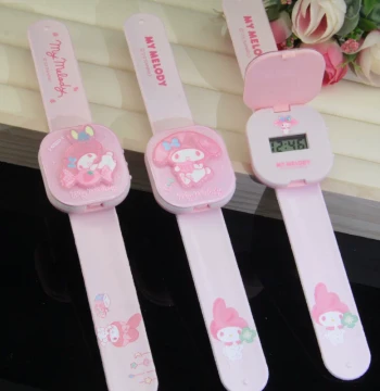 Sanrio Kids Watch Kuromi Cinnamoroll Cartoon Snap Circle Bracelet Girls Toy Bangle Gift New Style