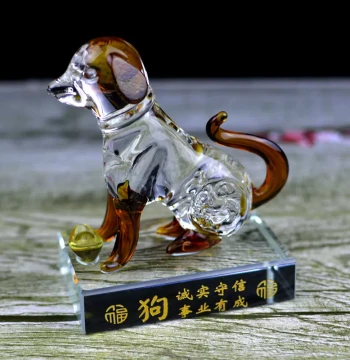 Crystal Twelve Zodiac Signs Ornaments Ingot Style with Base Rat Ox Tiger Rabbit Dragon Snake Horse Sheep Monkey Rooster Dog Pig Gifts for Men and Women