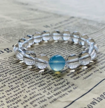 Pure Body [Fake One Compensate Ten] Natural Clear Quartz Bracelet, High-End Ice-Transparent Aquamarine Bracelet