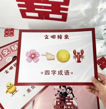 Wedding Door Blocking Game Cards Guess the Idiom Emoji Props Creative Funny Photo-Worthy Bridal Pickup Activities
