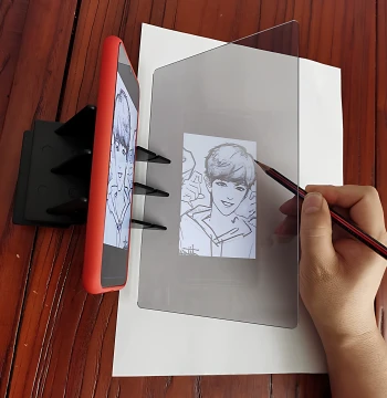 Shadow Tracing Drawing Projection Device, Anime Copying Light Board, Painting Board with Translucent Tracing Panel and Stand