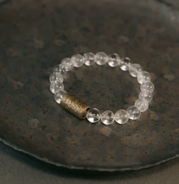 Original Design White Crystal Round Bead Single-Loop Bracelet for Women, Unique Versatile Purple Phantom Couple Jewelry Hand Strand for Men
