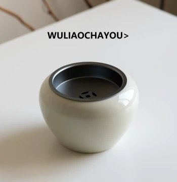 Solid Color Jian Shui Desktop Tea Washer, Small Ceramic Tea Residue Bin, Brush Washer, Waste Water Container for Home Tea Ceremony