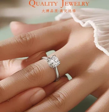 IGI Lab-Grown Diamond Ring, Four-Prong Classic Bullhead Pt950 Platinum Proposal Engagement Women's Diamond Ring Gift