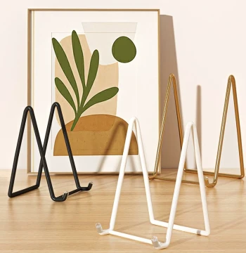 Metal Storage Shelf Home Display Stand Floor-Standing Vertical Glass Photo Flat Bracket Desktop Picture Frame Support